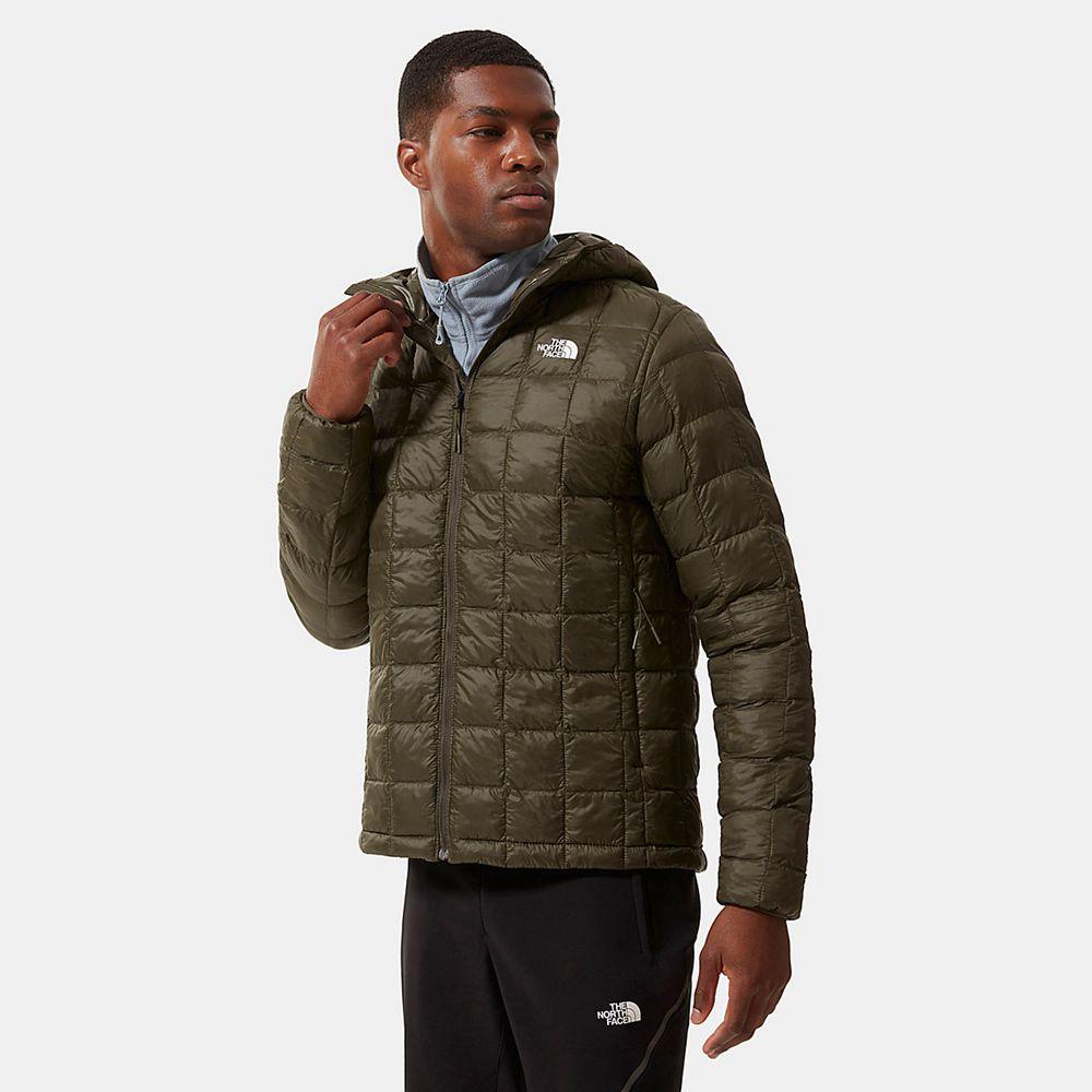 The North Face Thermoball™ Eco Ανδρικα Μπουφάν Με Κουκούλα - Πρασινο / Ασπρα (IOMC62380)